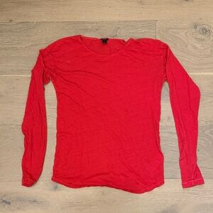 J. Crew Bright Red Long Sleeve Tee